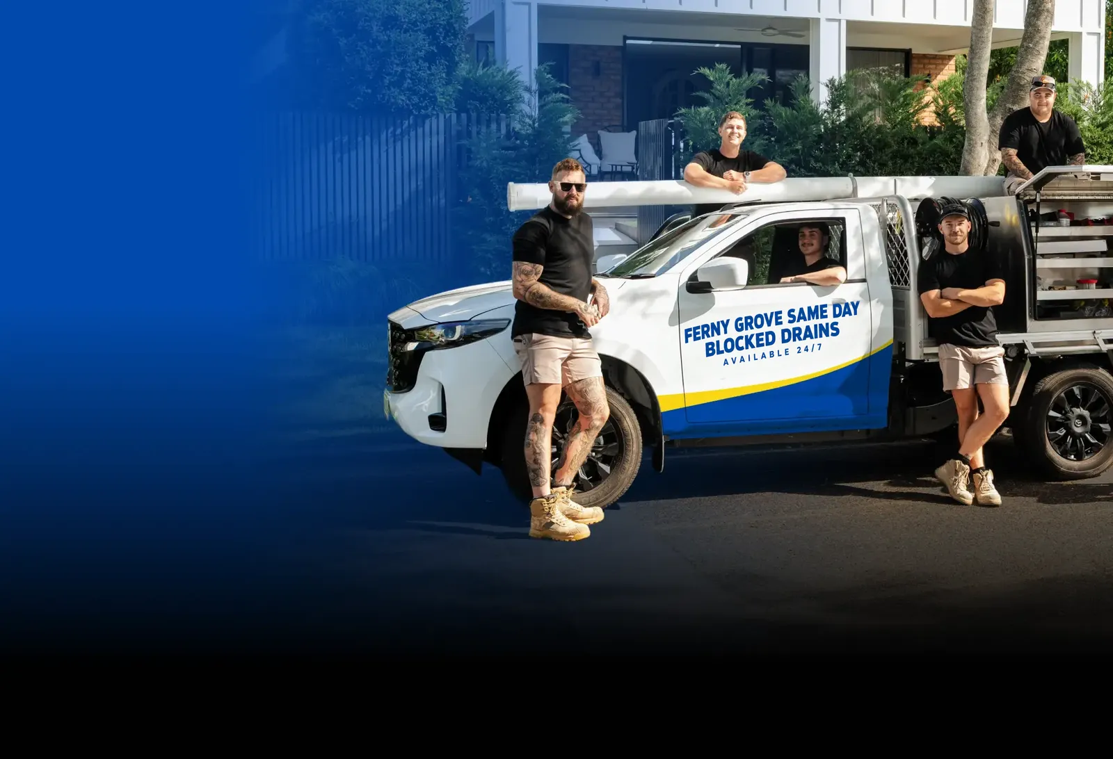 Ferny Grove Same Day Blocked Drains team with the ute